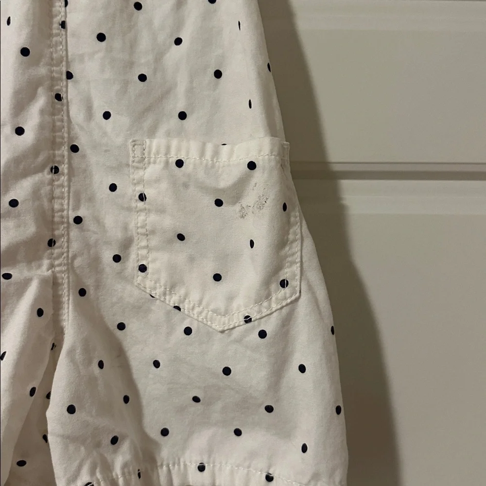 OshKosh White Polka Dot Shorts Overalls